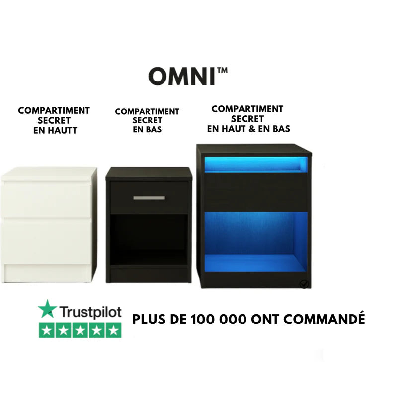 OMNI™ Table de nuit avec compartiment secret