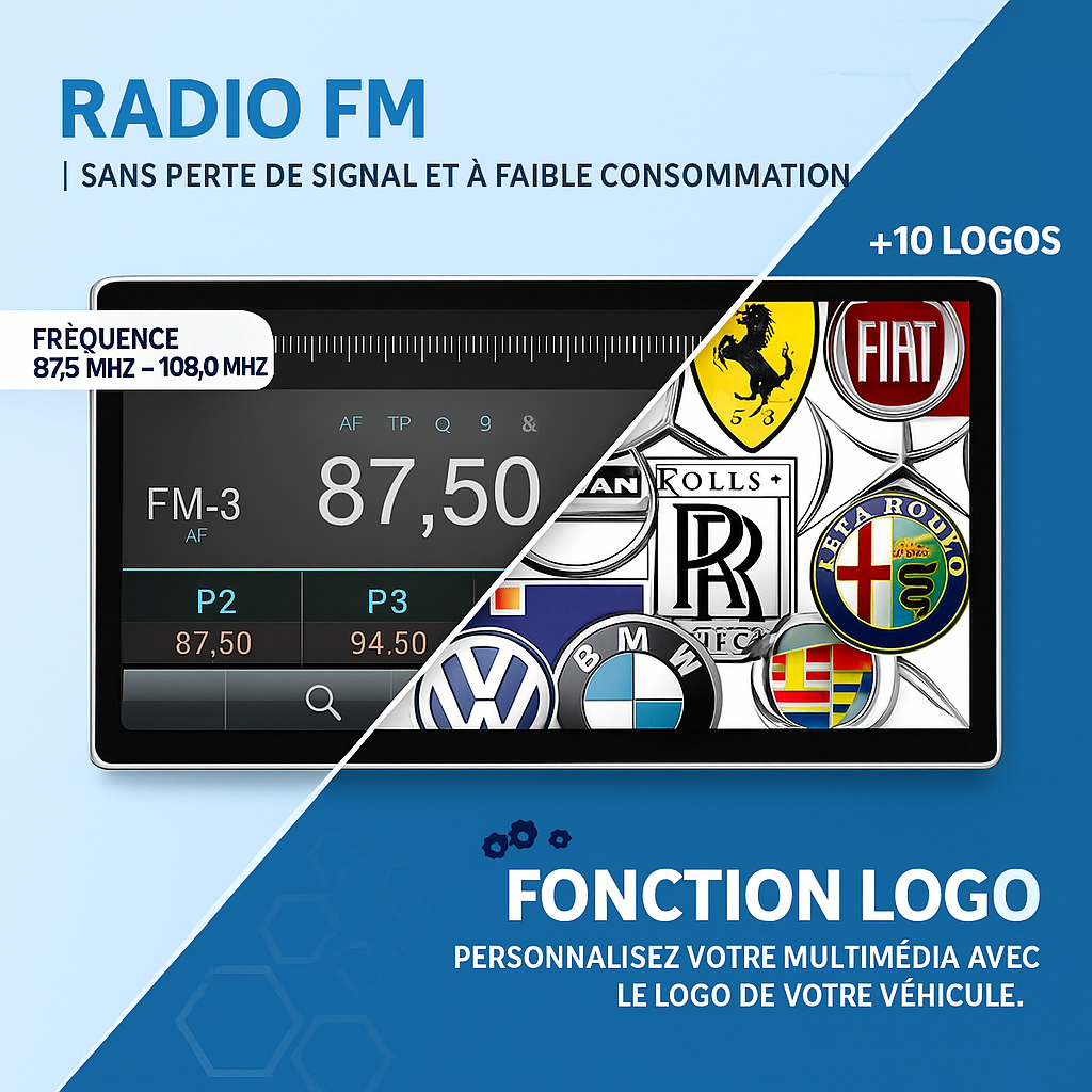 Multimédia 13'' Android CarPlay & iOS 6Go 128Go Commande Vocale Sans Fil – Black Friday Style BYD Rotatif + Caméra de Recul Offerte