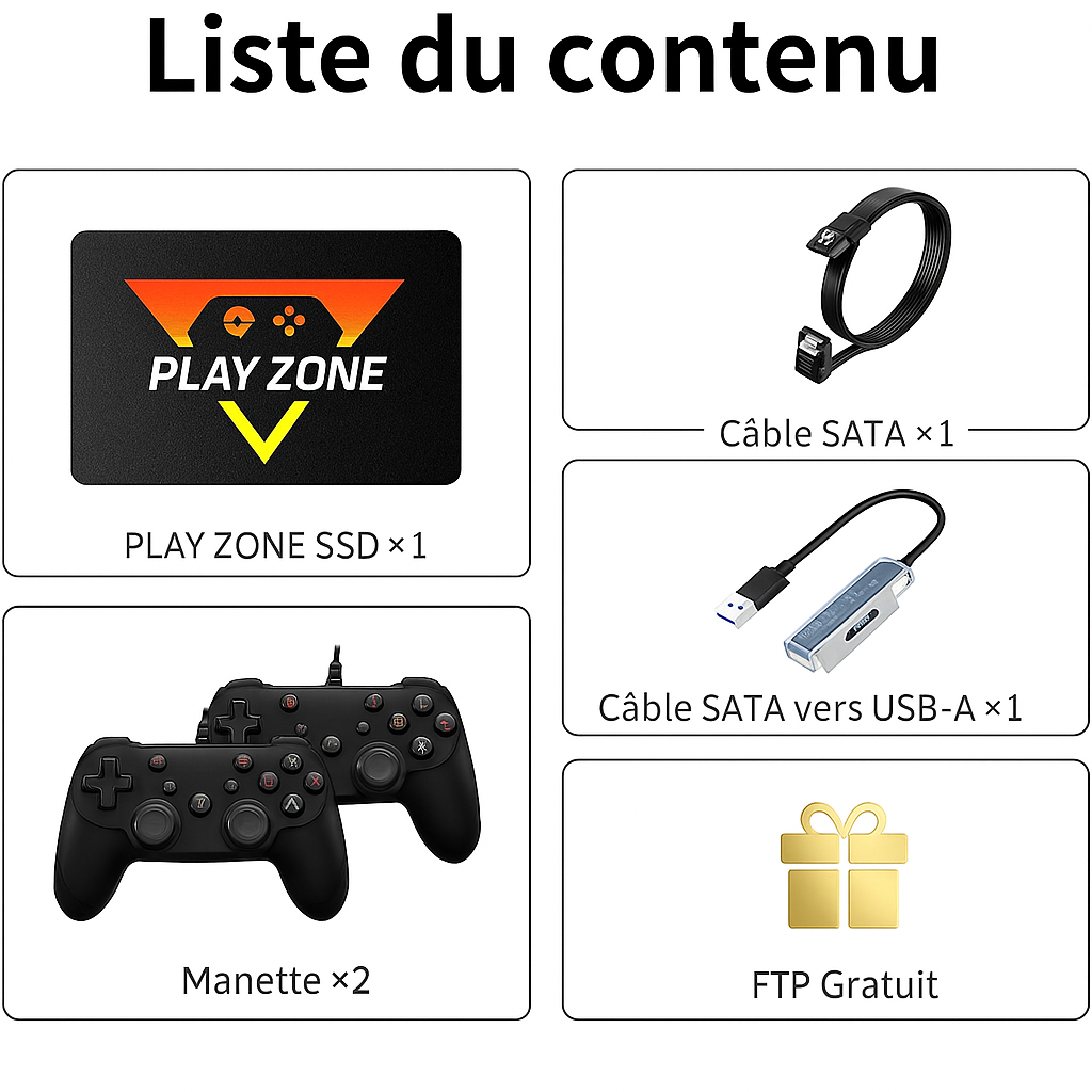 PlayZone™ Super Console – 50 000+ Jeux Préinstallés, 1 To SSD, 4K